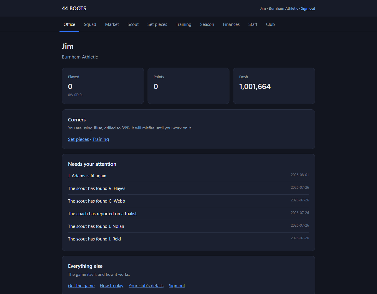 The manager's office in a browser